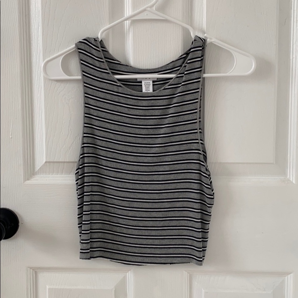 cropped striped tee